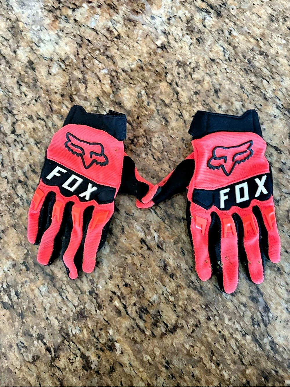 Fox Logo Pink & Black Gloves youth m